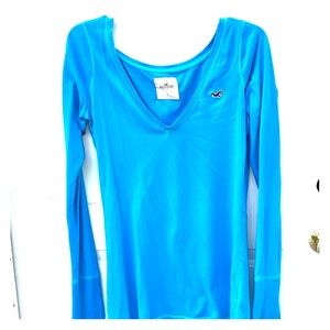 Hollister Long Sleeve Tee ~ Large ~ Turquoise